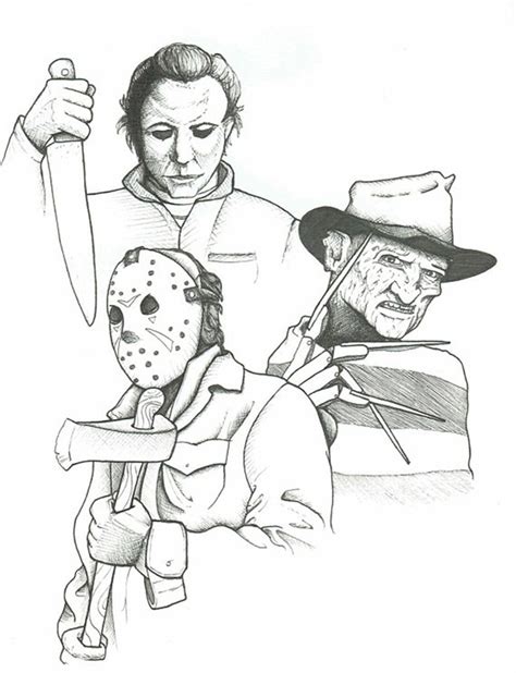 printable horror movie coloring pages